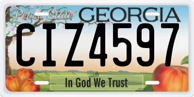 GA license plate CIZ4597