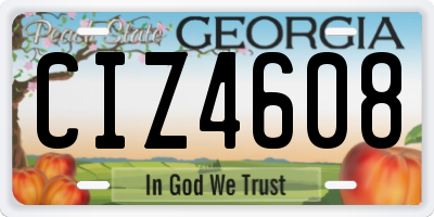 GA license plate CIZ4608