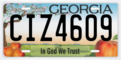 GA license plate CIZ4609