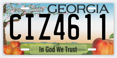 GA license plate CIZ4611