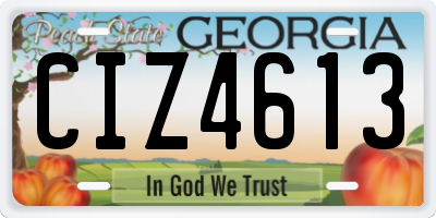 GA license plate CIZ4613