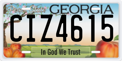 GA license plate CIZ4615