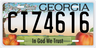 GA license plate CIZ4616