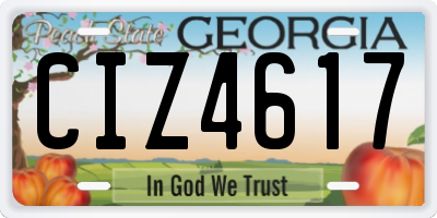 GA license plate CIZ4617