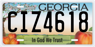GA license plate CIZ4618
