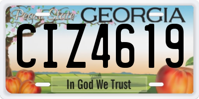 GA license plate CIZ4619