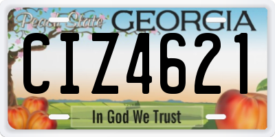 GA license plate CIZ4621