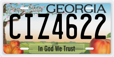 GA license plate CIZ4622