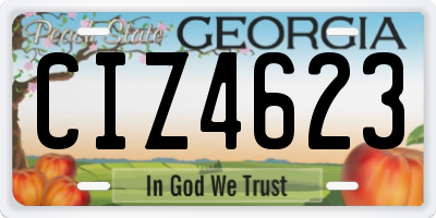 GA license plate CIZ4623