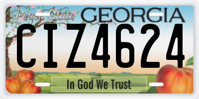 GA license plate CIZ4624