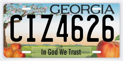 GA license plate CIZ4626