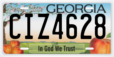 GA license plate CIZ4628