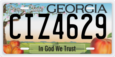 GA license plate CIZ4629