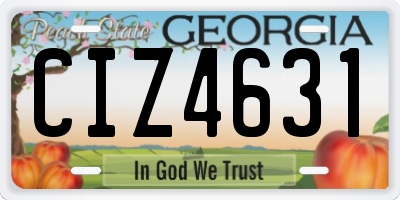 GA license plate CIZ4631