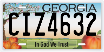 GA license plate CIZ4632