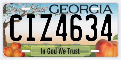 GA license plate CIZ4634