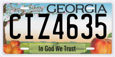 GA license plate CIZ4635