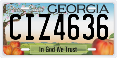 GA license plate CIZ4636