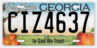 GA license plate CIZ4637