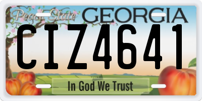 GA license plate CIZ4641