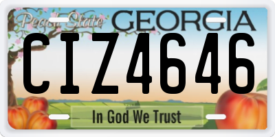 GA license plate CIZ4646