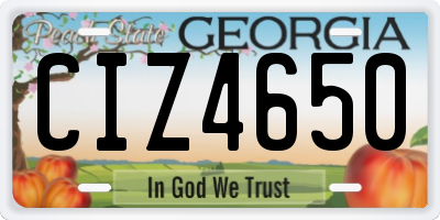 GA license plate CIZ4650