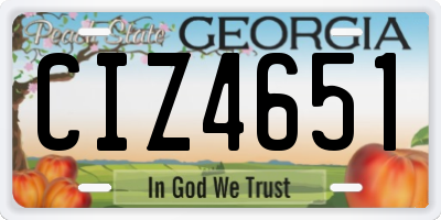 GA license plate CIZ4651