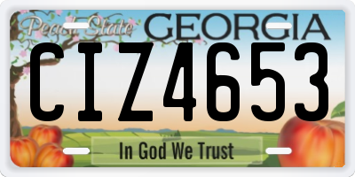 GA license plate CIZ4653
