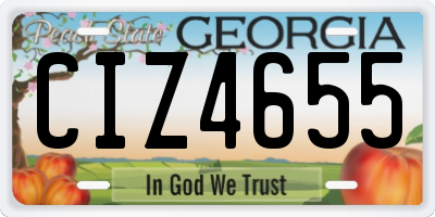 GA license plate CIZ4655