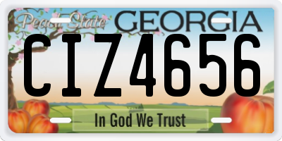 GA license plate CIZ4656