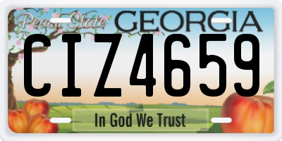 GA license plate CIZ4659
