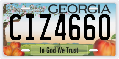 GA license plate CIZ4660