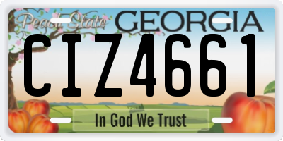 GA license plate CIZ4661