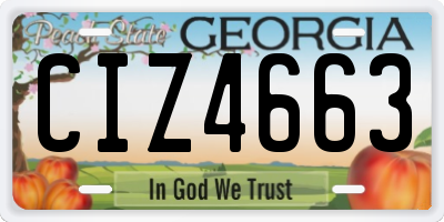GA license plate CIZ4663