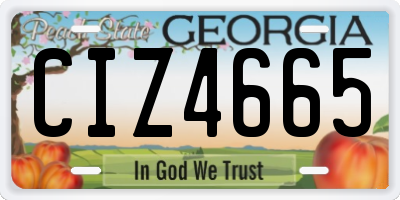 GA license plate CIZ4665