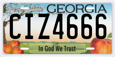 GA license plate CIZ4666