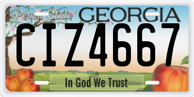 GA license plate CIZ4667