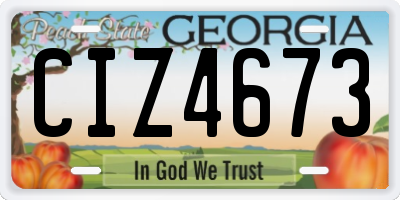 GA license plate CIZ4673