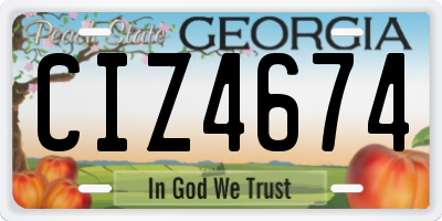 GA license plate CIZ4674