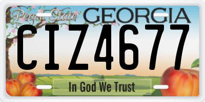 GA license plate CIZ4677
