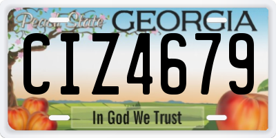 GA license plate CIZ4679