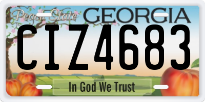 GA license plate CIZ4683