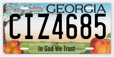 GA license plate CIZ4685