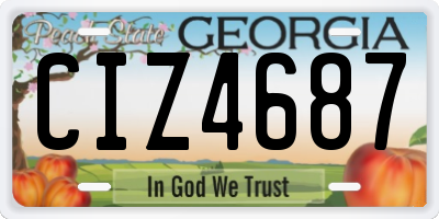 GA license plate CIZ4687