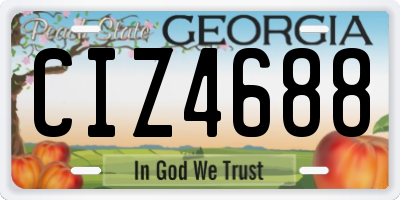 GA license plate CIZ4688