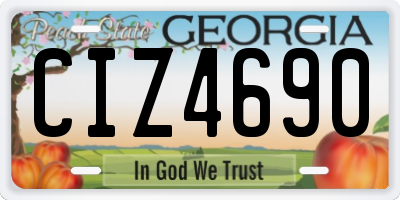 GA license plate CIZ4690
