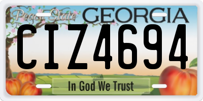 GA license plate CIZ4694