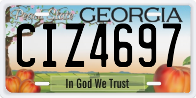 GA license plate CIZ4697