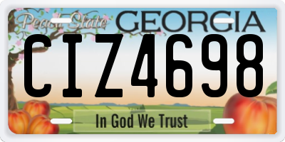 GA license plate CIZ4698