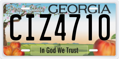 GA license plate CIZ4710